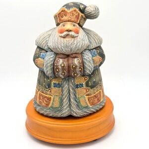 G. DeBrekht Frosted Santa 2002 Regal Music Series‎ Musical Rotating Ceramic Rare